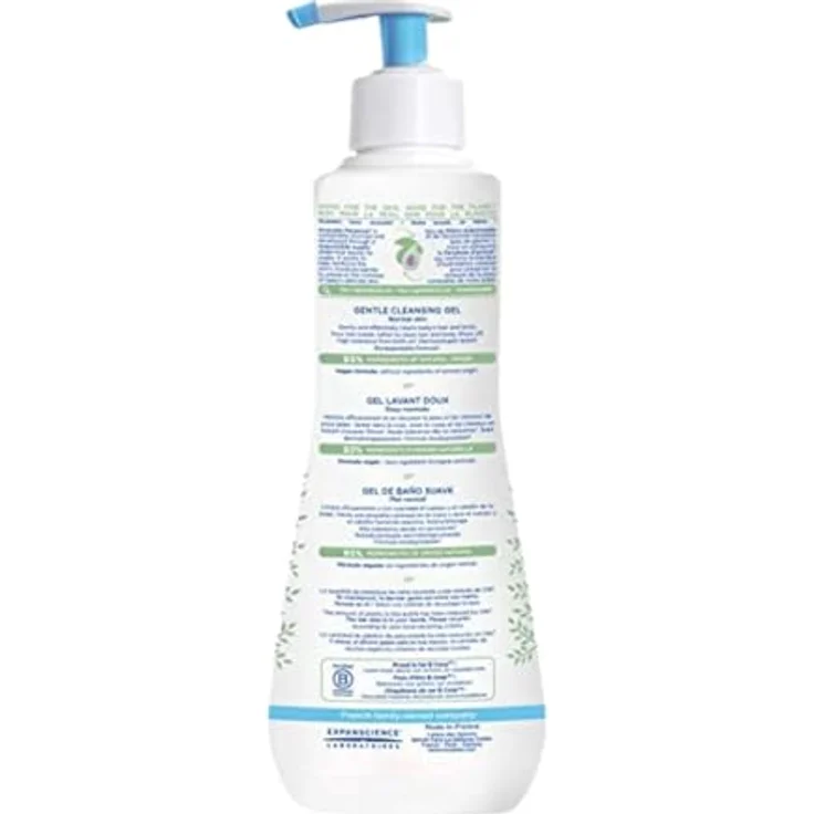 Mustela Bébé Bain Reinigungsgel für Haare und Körper, sanfte Pflege für empfindliche Kinderhaut, 500 ml – Bild 2