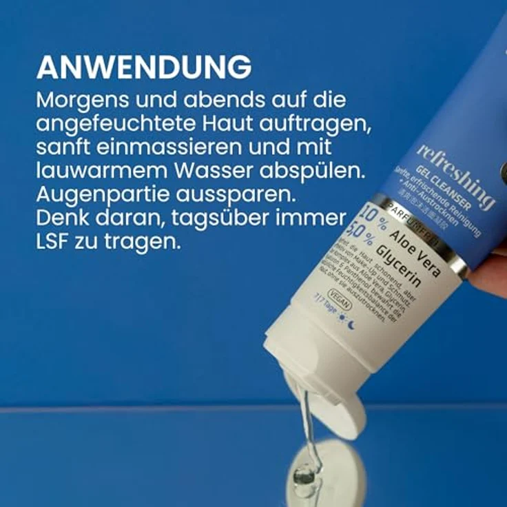 Jean & Len Refreshing Gel Cleanser, ölfreies Reinigungsgel für jeden Hauttyp, parfümfrei, vegan, 125 ml – Bild 5
