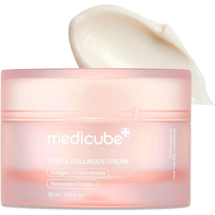 Medicube Triple Collagen Cream, Anti-Falten Gesichtscreme mit dreifachem Kollagenkomplex und langanhaltender Feuchtigkeit, 50ml