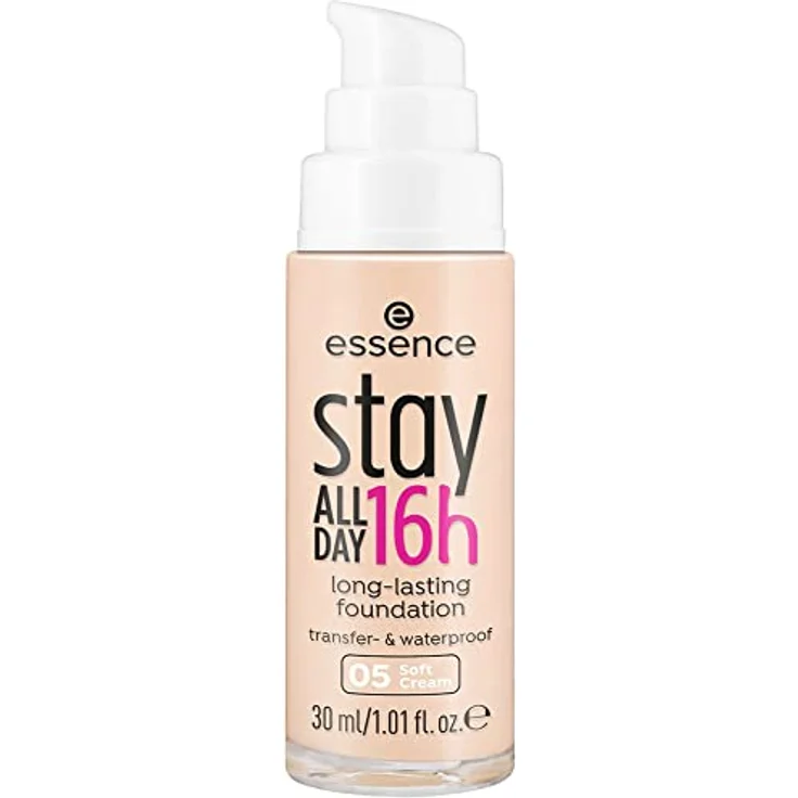 essence stay ALL DAY 16h Foundation, langanhaltendes Make-up, wasserfest, mattierend, ölfrei, Nr. 05 Soft Cream (30ml) – Bild 2
