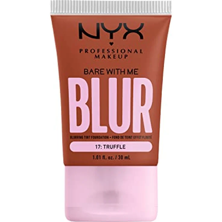 NYX Professional Makeup Weichzeichnende Foundation mit mittlerer Deckkraft und mattem Finish, Bis zu 12 Stunden Pflege und Feuchtigkeit, Mit Niacinamiden, Bare with Me, Farbe: Truffle, 1 x 30 ml – Bild 1