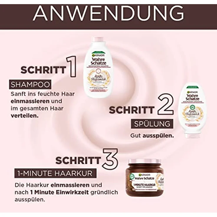 Garnier Wahre Schätze Beruhigendes Shampoo Sanfte Hafermilch, XXL Formal 1L, für empfindliches Haar und sensible Kopfhaut, Wahre Schätze Hafermilch, 1000 ml – Bild 4