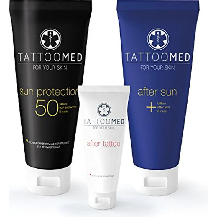 TattooMed Tattoo Protection Pool Kit - Spar Bundle (Sun Protection LSF 50 100ml & After Sun 100ml & After Tattoo 25ml)