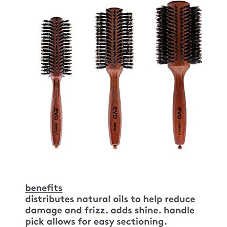 Evo bruce bristle radial brush 28mm I kleine Stylingbürste mit natürlichen Wildschweinborsten I Haarbürste Frauen, Damen und Herren I aus zertifiziertem Holz hergestellt – Bild 3