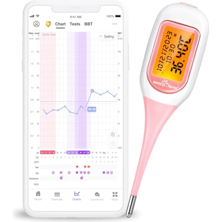 Easy@Home Basalthermometer Fruchtbarkeitsthermometer Bluetooth zur Bestimmung des Zyklus – Bild 2