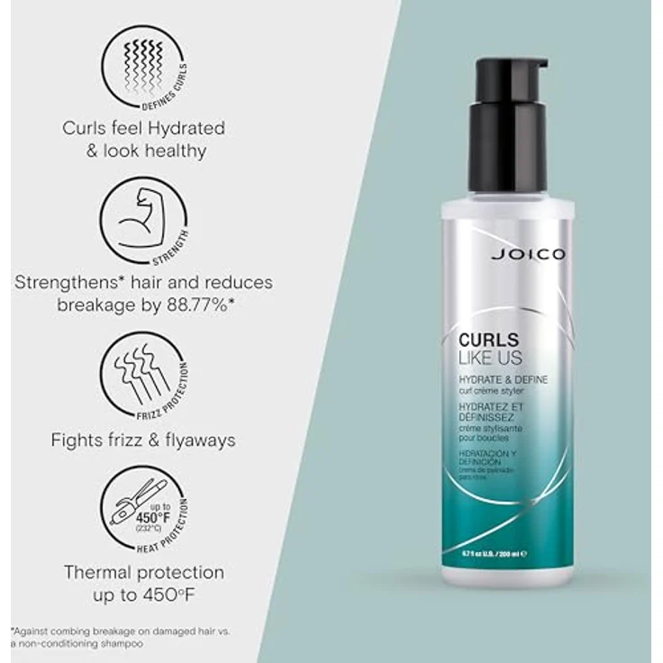 JOICO Curls Like Us Hydrate & Define, lockenverstärkende Styling-Crème mit Hitzeschutz bis 232°C, 200 ml – Bild 2