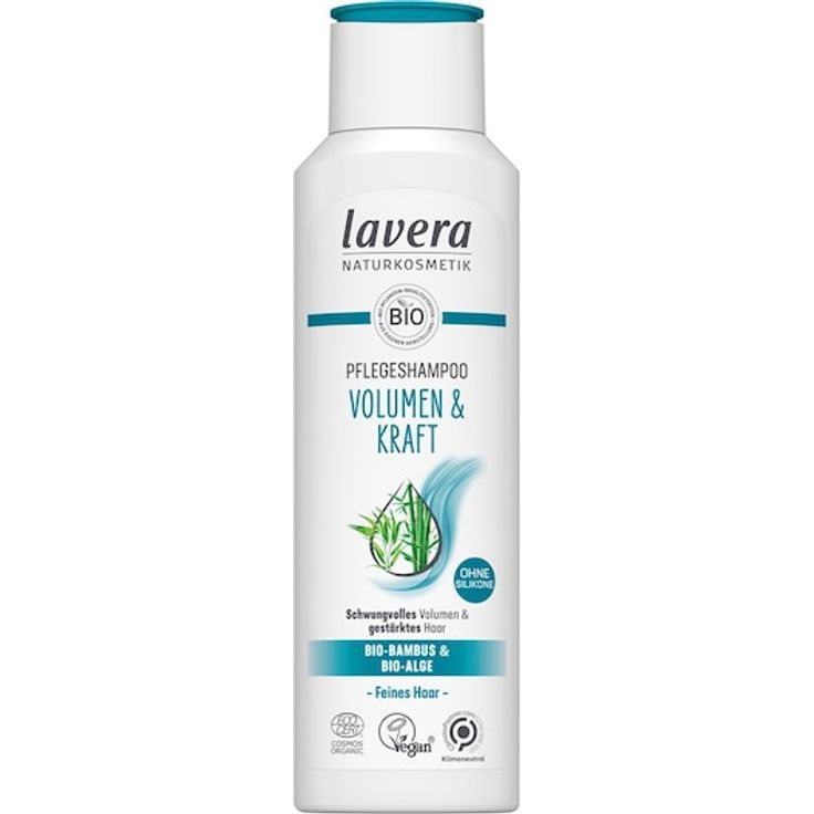 Lavera Pflegeshampoo Volumen & Kraft für Damen, 250 ml, mit Bambus und Algen, vegan, tierversuchsfrei