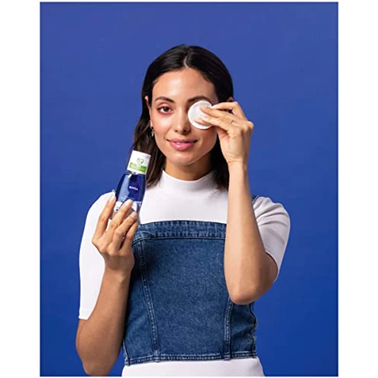 NIVEA Double Effect Augen Make-Up Entferner (125 ml), Make-Up Entferner für die sensible Augenpartie, Gesichtsreiniger entfernt extrem wasserfestes Make-Up – Bild 5