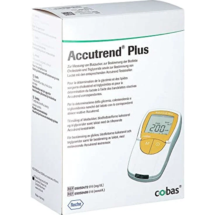 Roche Accutrend Plus, Blutanalysegerät für Cholesterin, Triglyzeride und Laktat, mg/dl, 1 Stück – Bild 1