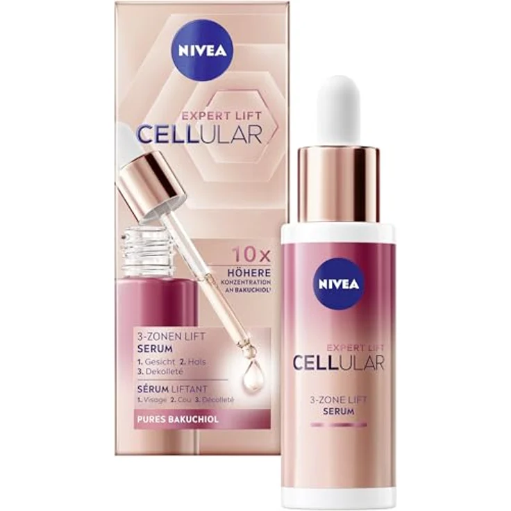 NIVEA Cellular Expert Lift 3-Zonen Lift Serum, straffendes Gesichtsserum mit Bakuchiol, 30 ml – Bild 1