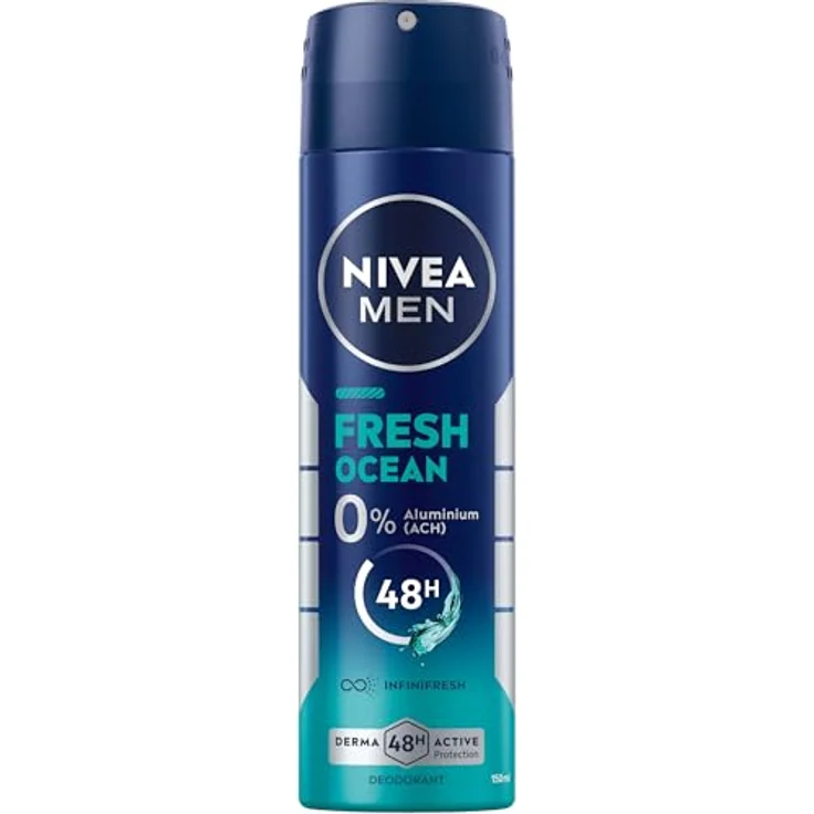 NIVEA MEN Fresh Ocean Deospray, Aluminiumfreies Deo mit 48h Schutz, INFINIFRESH Formel und frischem Meeresduft, 150 ml – Bild 1