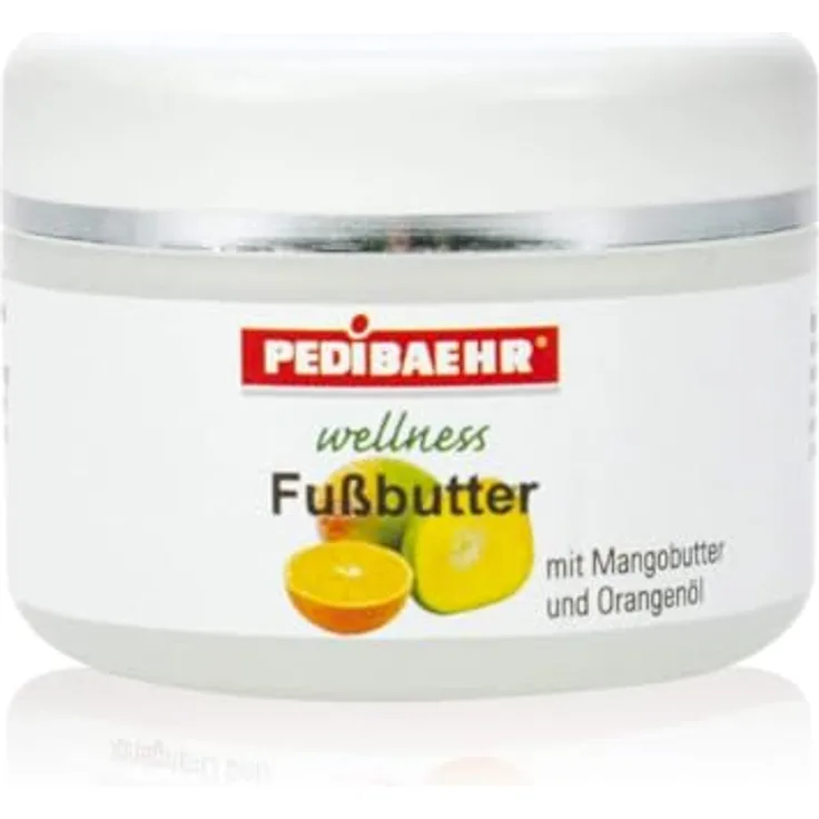 Pedibaehr Fußbutter mit Mangobutter und Orangenöl, 75 ml - intensive Fußpflege für trockene Haut