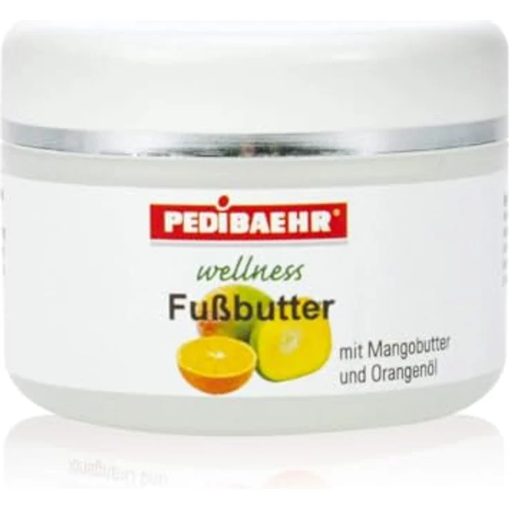 Pedibaehr Fußbutter mit Mangobutter und Orangenöl, 75 ml - intensive Fußpflege für trockene Haut