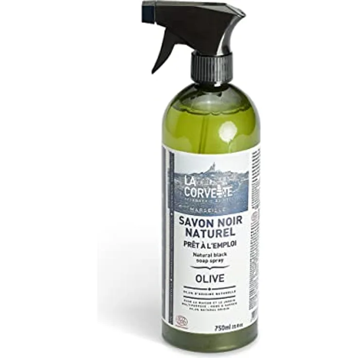 La Corvette schwarze Flüssigseife, ökologisch, Oliven-Spray, Ecocert, 750 ml