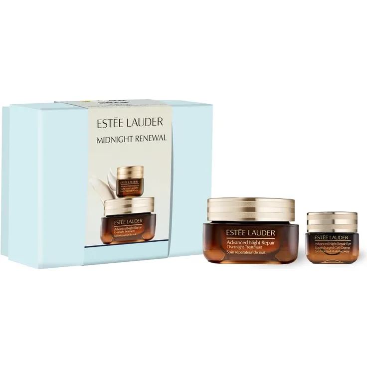 Estée Lauder Midnight Renewal Geschenkset für die Nacht, Augenpflege mit Advanced Night Repair Eye Gel-Creme und feuchtigkeitsspendender Nachtcreme, 15 ml + 65 ml