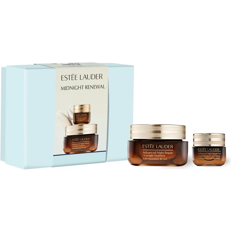 Estée Lauder Midnight Renewal Geschenkset für die Nacht, Augenpflege mit Advanced Night Repair Eye Gel-Creme und feuchtigkeitsspendender Nachtcreme, 15 ml + 65 ml