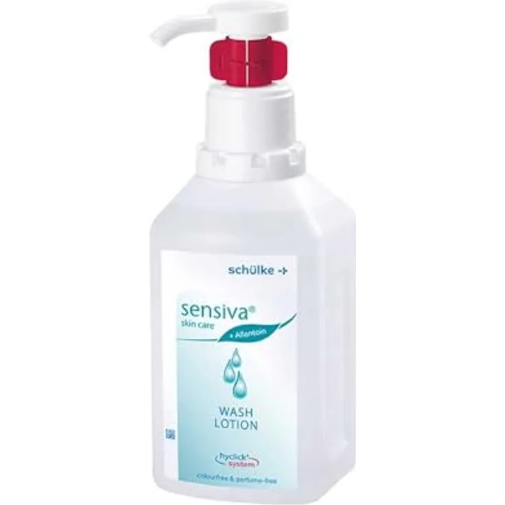 SENSIVA Schülke sensiva® Waschlotion für alle Hauttypen 1000ml | seifenfreie Hautreinigung für Hände und Körper | hautschonend und mild | mit praktischem Hycklick Spender