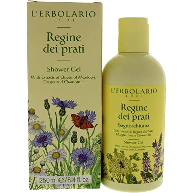 L'Erbolario Regine Dei Prati Bade- / Duschgel mit Mädesüß-, Gänseblümchen- und Kamillenextrakt, 250 ml, ohne Parabene und Mineralöle – Bild 1