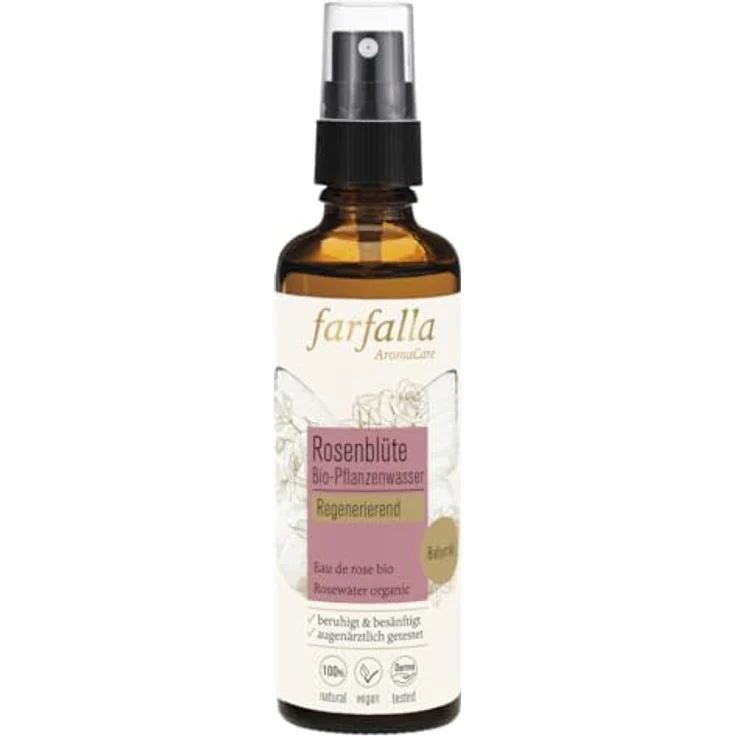 Farfalla Bio-Pflanzenwasser - Rosenblüte Gesichtswasser 75 ml mit reinigender Wirkung – Bild 2