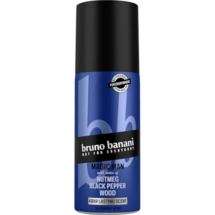 bruno banani Magic Man Deo-Bodyspray für Herren, aromatischer holziger Duft, 48h lang anhaltend, vegane Formel, 150 ml – Bild 1