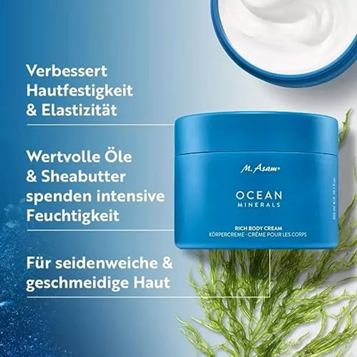 M. Asam OCEAN MINERALS Rich Body Cream (300 ml) - Körpercreme mit maritimen Wirkstoffen & Sheabutter, für mehr Hautfestigkeit & Elastizität – Bild 3