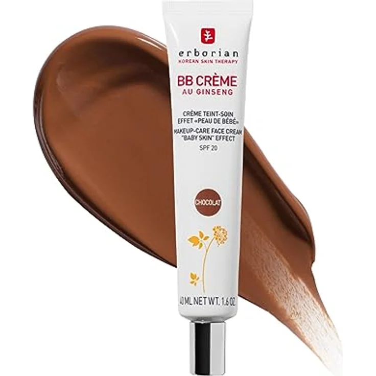 Erborian BB Cream mit Ginseng - Unebenheiten kaschierende Grundierung für eine babyweiche Haut. 5-in-1 getönte koreanische Gesichtspflege mit LSF 20 – Erborian BB-Cream Chocolat 40 ml – Bild 1