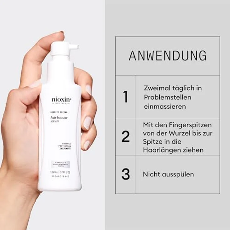 NIOXIN Hair Booster Serum - Professionelle Leave In Haarpflege für sichtbar dünner werdendes Haar - mit Pfefferminzöl (100ml) – Bild 5