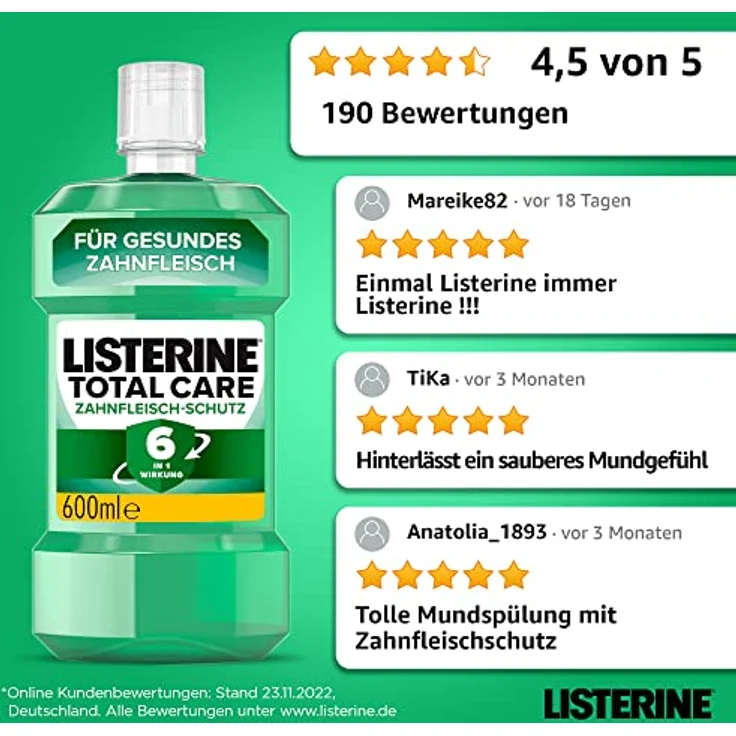 Listerine Total Care Zahnfleich-Schutz Mundspülung 600 ml – Bild 10
