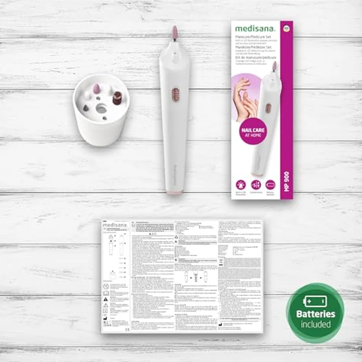 Medisana Maniküre-Pediküre-Set MP 900, 5-tlg. mit 5 Aufsätzen, für Nägel, Nagelhaut und Hornhaut, batteriebetrieben – Bild 5