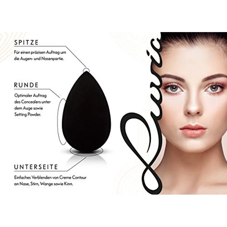 Luvia Cosmetics Classic 4 Mini Make-up Sponges - Präzisionsschwämmchen für Make up 4 St. - professionelles Auftragen, natürlicher Look – Bild 6