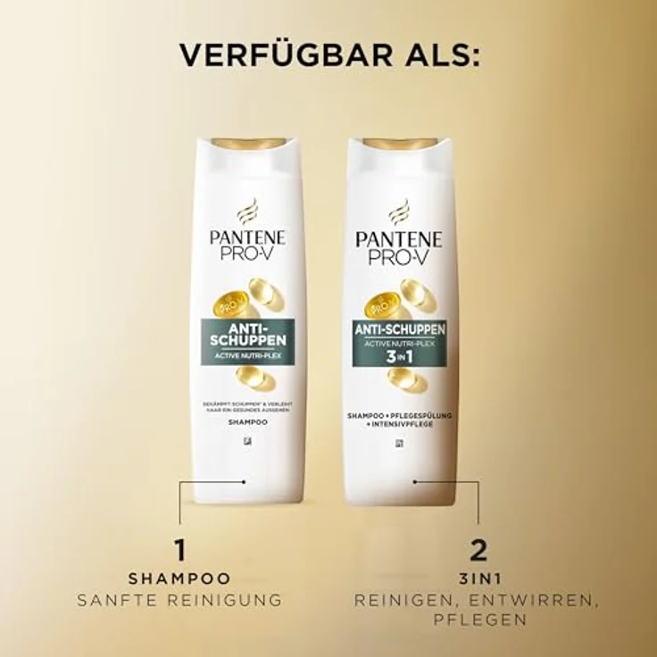 Pantene Pro-V Anti-Schuppen Shampoo 500ml, reinigt und schützt Haarbindungen, ohne Mineralöle und Farbstoffe, mit Active Nutri-Plex – Bild 2