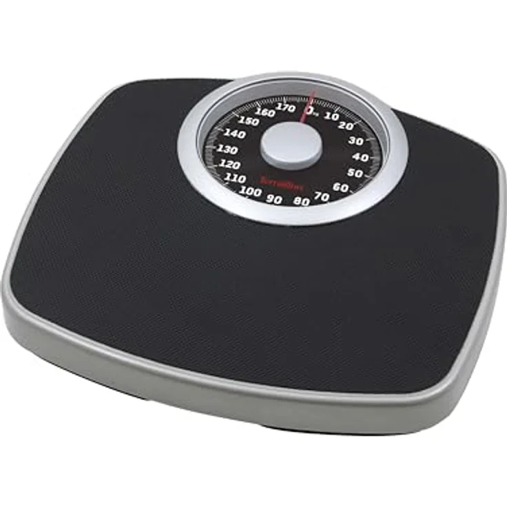 TERRAILLON NEO T, Mechanische Personenwaage mit großer Metallplatte, Anti-Rutsch-Beschichtung, hohem Gewichtskapazität 180 kg, Skalierung 1 kg, Schwarz – Bild 1