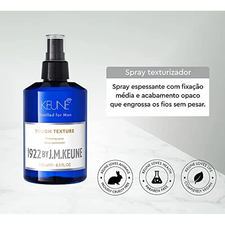 KEUNE 1922 Distillied for Men Tough Texture, Thickening Spray mit mittlerem Halt und mattem Finish, 250 ml – Bild 2