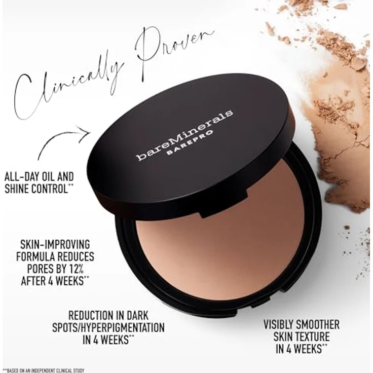 Bare Minerals Barepro 16-Hour Powder Foundation, langanhaltende Puder-Foundation mit schichtbarer Deckkraft, 27-Neutral - 8g – Bild 3