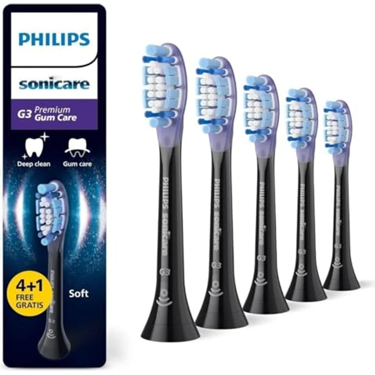 Philips Sonicare G3 Premium Gum Care, Bürstenköpfe für gesünderes Zahnfleisch, 5er Pack schwarz – Bild 2
