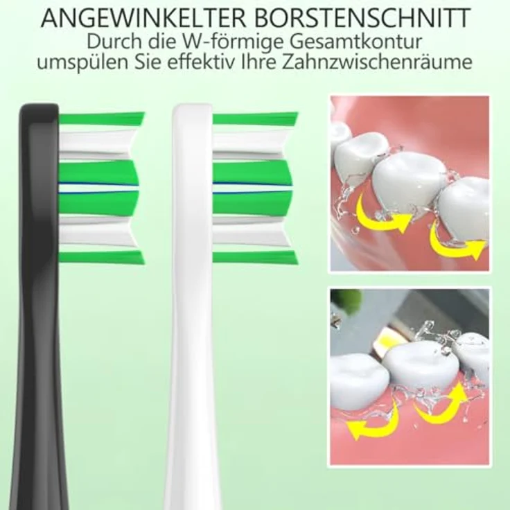 Qitizu Ersatzbürsten für Philips Sonicare, Zahnbürstenköpfe für Diamond Protective Expert Daily Clean, 16er Set (8 Weiß, 8 Schwarz), W-Form Borsten, DuPont Nylon – Bild 3