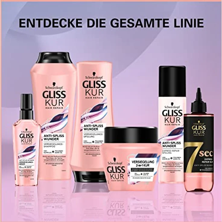 Gliss Kur Serum Anti-Spliss Wunder (75 ml), Haarserum bietet langanhaltende Splissversiegelung und schützt das Haar während des Föhnens – Bild 4