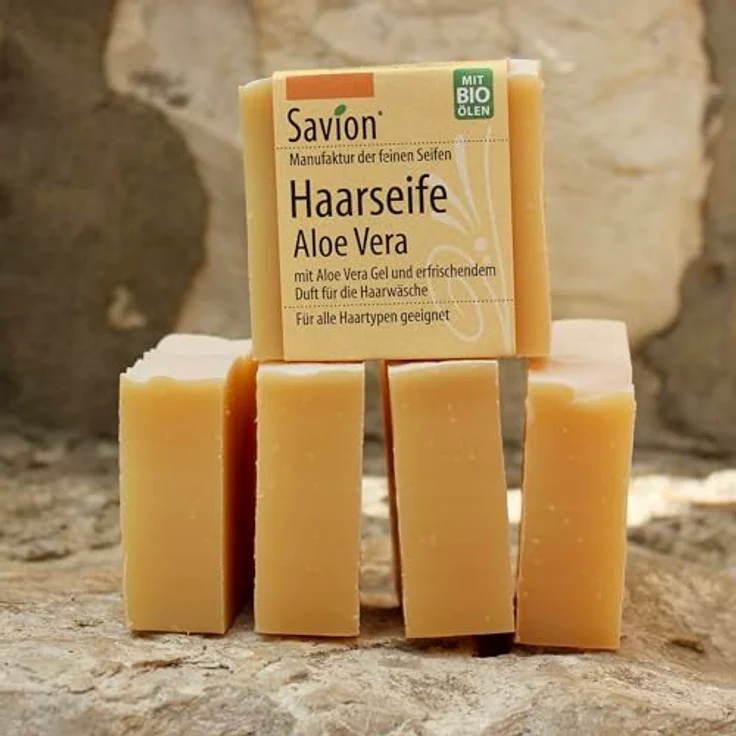 Savion Haarseifen-Set Aloe Vera | 4+1 Stück | Bio & Vegan | Für alle Haartypen 5x 85gr – Bild 5