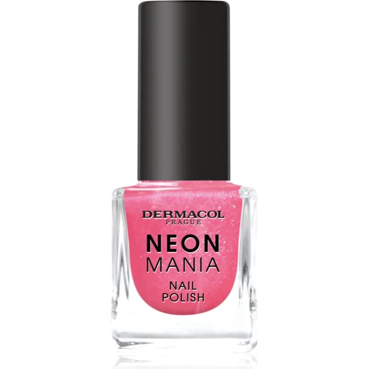 Dermacol Neon Mania Nagellack Farbton 5, Bubblegum Pink, 5 ml, schnelltrocknend, langanhaltend, widerstandsfähig gegen Abrieb und Abplatzen