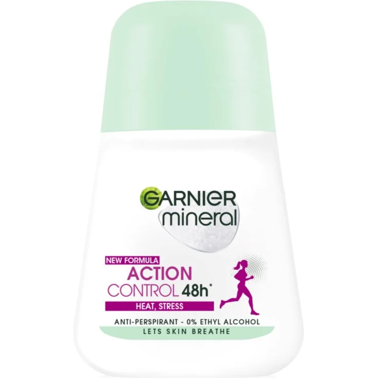 Garnier Mineral Action Control Antitranspirant-Deoroller, 50 ml, alkoholfrei, langanhaltender Schutz gegen Schweiß und Geruch