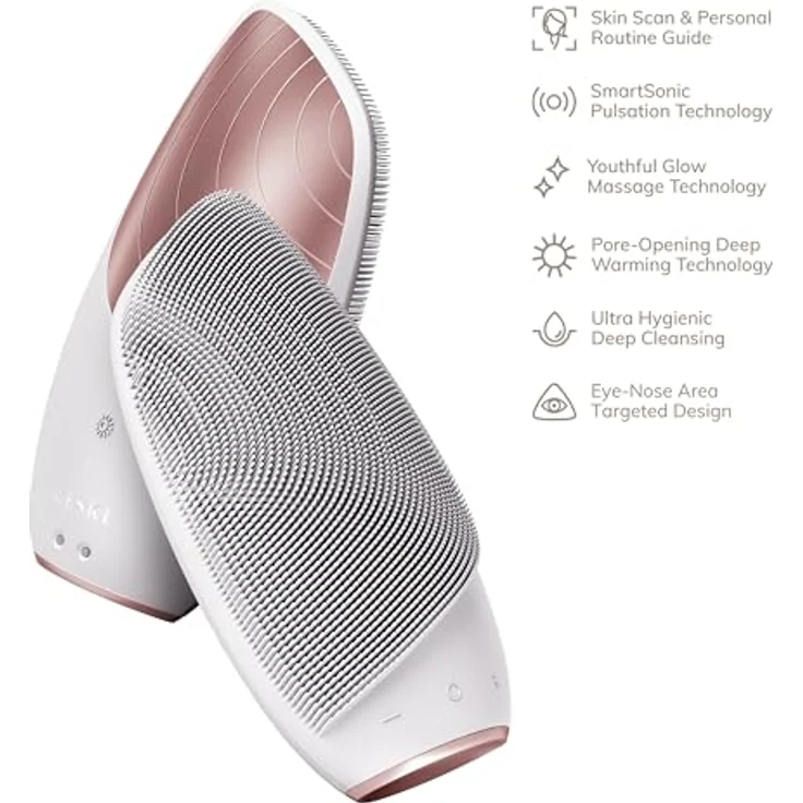 GESKE SmartAppGuided™ Sonic Thermo Facial Brush 6 in 1, Gesichtsreinigungsbürste mit Wärmefunktion und Massage, magnetisches Ladekabel, ultrahygienisch – Bild 4