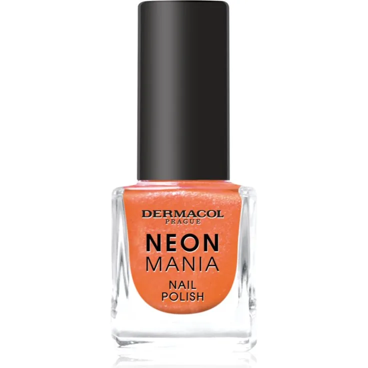 Dermacol Neon Mania Nagellack Farbton 2, Orange Glow, 5 ml, schnelltrocknend und abriebfest mit langanhaltendem Glanz