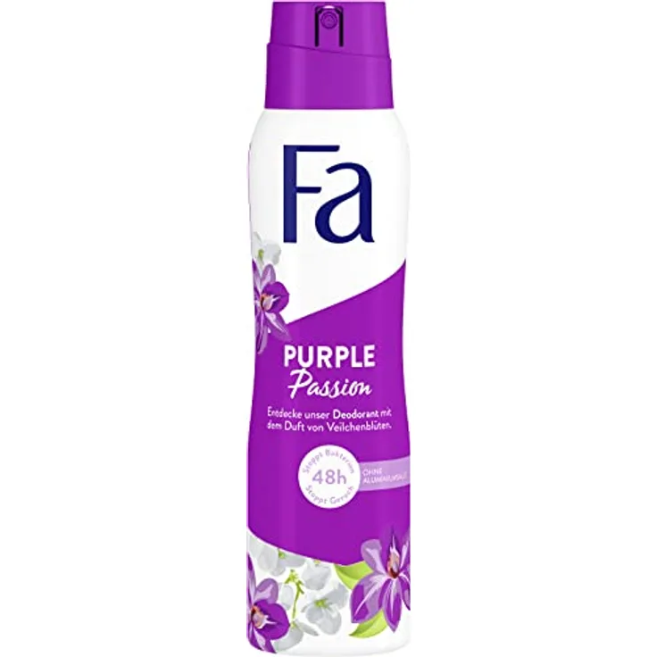 Fa Deospray Purple Passion mit dem erfrischenden Duft von Veilchenblüten, 48h Schutz, 150 ml