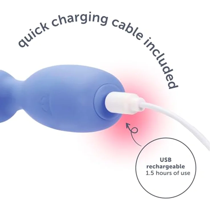 plusOne Persönliches Massagegerät zur Muskelentspannung, 10 Vibrationseinstellungen, wasserdicht, Premium Periwinkle, Silikon, USB-Aufladung – Bild 4