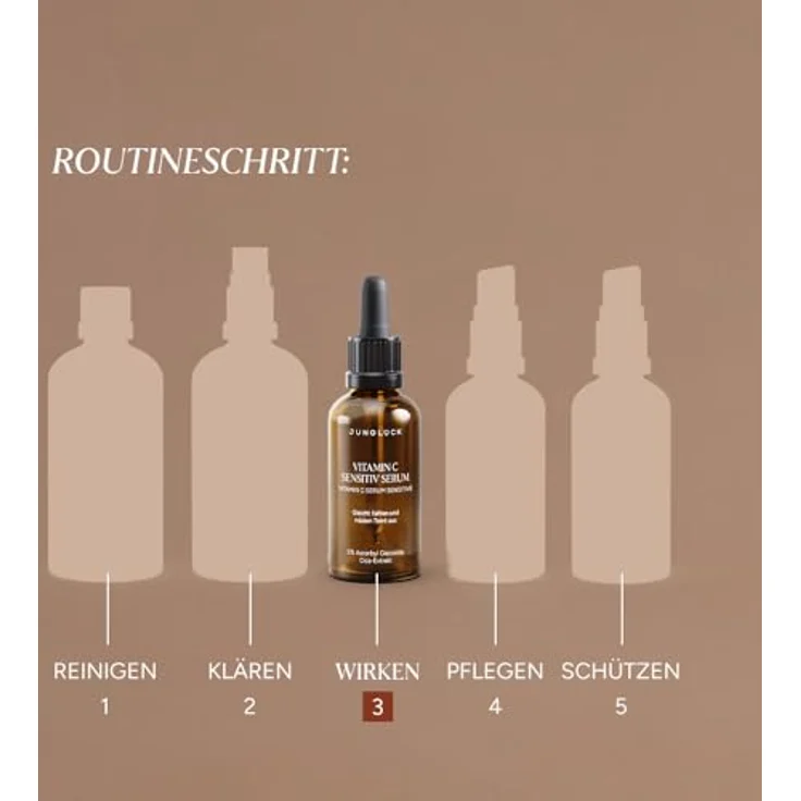 Junglück Vitamin C Sensitiv Serum, 30 ml Gesichtsserum mit 5% Vitamin C und Cica-Extrakt, Weiss – Bild 6