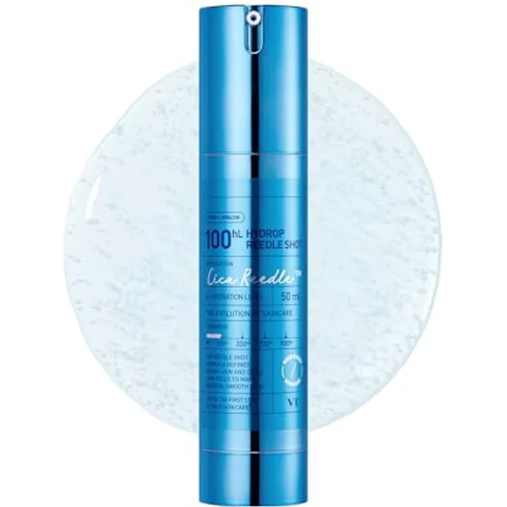 VT COSMETICS Hydrop Reedle Shot 100Hl, Hyaluronsäure Microneedling Serum mit Cica Reedle, 50 ml