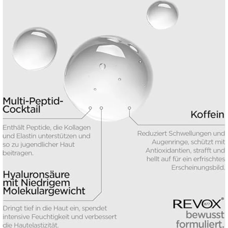 REVOX B77 JUST Multi-Peptide Augenserum, 30 ml, für intensive Pflege der Augenpartie, vegan, dermatologisch getestet – Bild 3