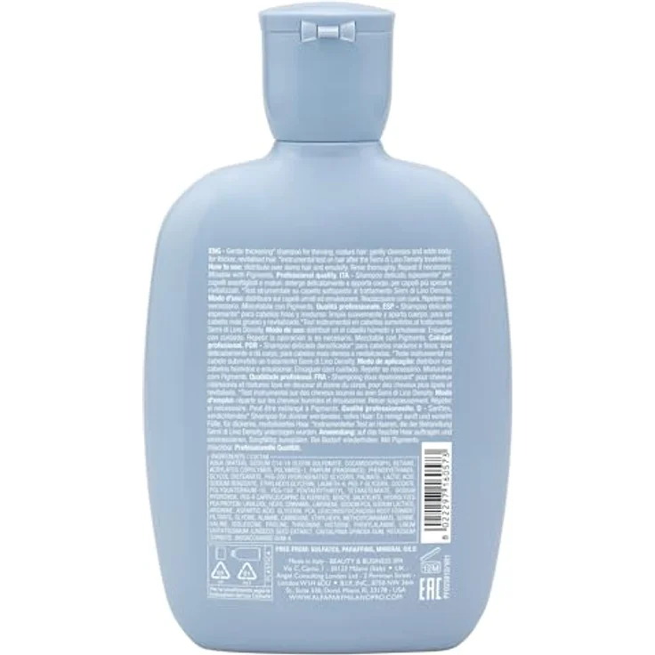 ALFAPARF MILANO Semi di Lino Density Thickening Shampoo mit Urban Defence Pro, Shine Fix Complex, Color Fix Complex, Climate-Proof und Filler Complex, 250 ml – Bild 2