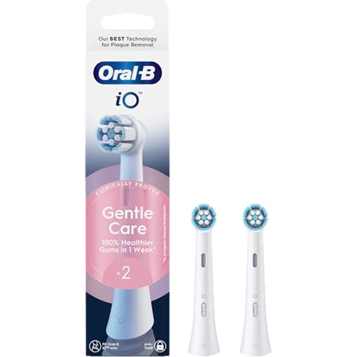 Oral-B Gentle Care Ersatzbürsten, Weiß, weich, speziell für empfindliches Zahnfleisch, geeignet für Oral-B iO, 2 Stück – Bild 2