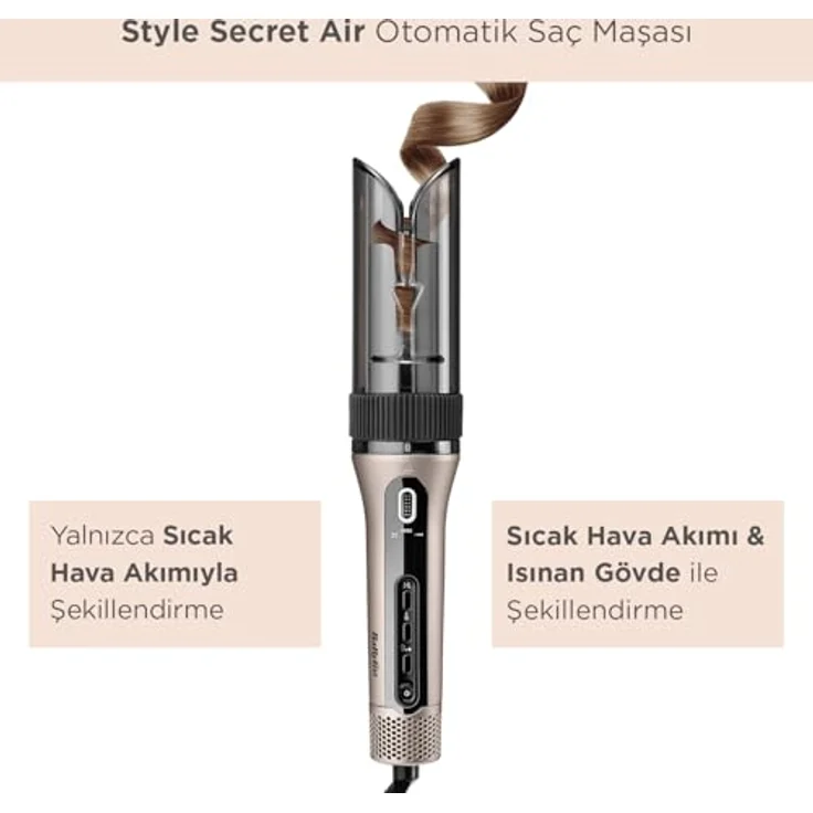 BaByliss C6688E Style Secret Air, Glätt- und Lockenstab mit Auto-Curl-Technologie, 4 Temperatureinstellungen, Hitzeschutzmatte – Bild 2
